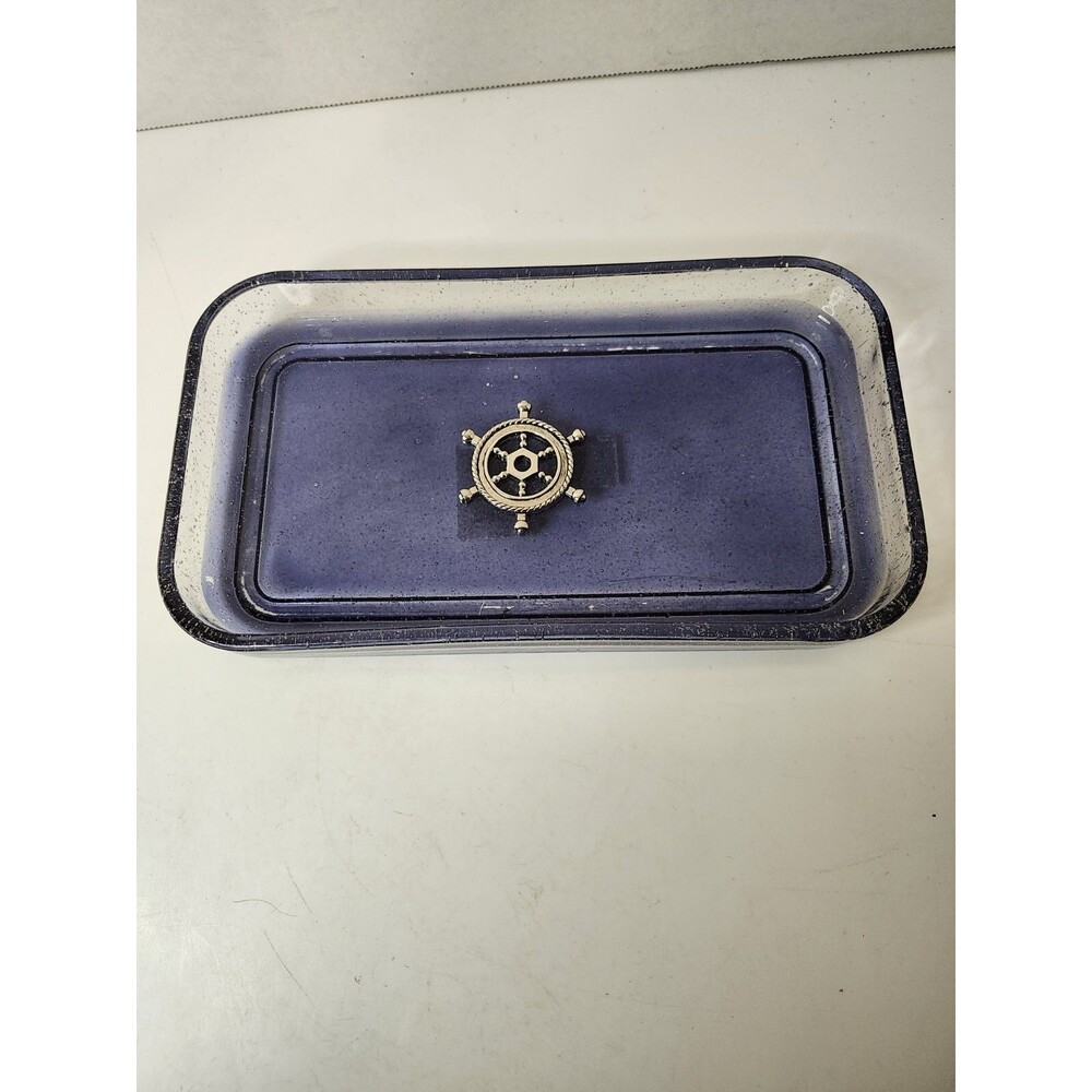 9 X 5 Glass Tray With Anchor